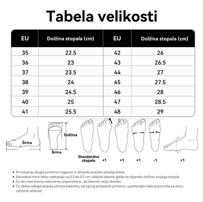 Sandali z zaščito prstov – z oporo za stopnišče, ki lajša bolečine; lahki in blažijo udarce.